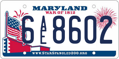 MD license plate 6AE8602