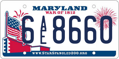 MD license plate 6AE8660