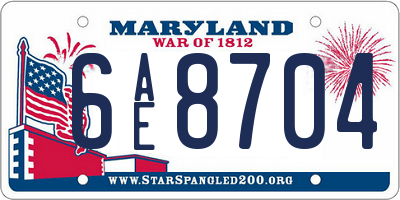 MD license plate 6AE8704