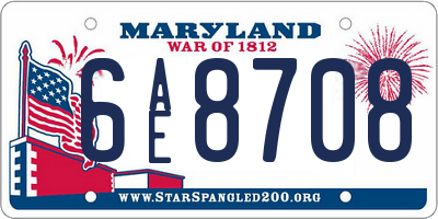 MD license plate 6AE8708