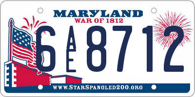 MD license plate 6AE8712