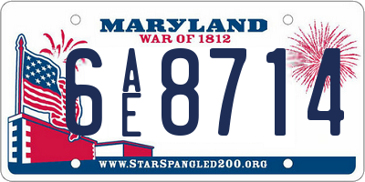 MD license plate 6AE8714