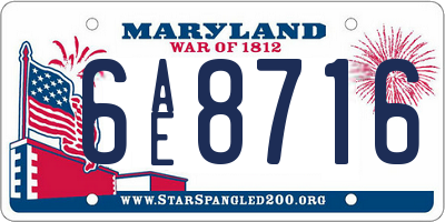 MD license plate 6AE8716