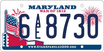 MD license plate 6AE8730