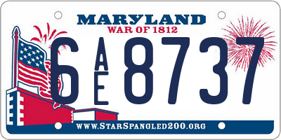 MD license plate 6AE8737