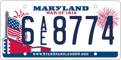 MD license plate 6AE8774