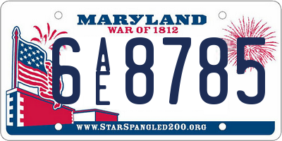 MD license plate 6AE8785