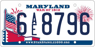 MD license plate 6AE8796
