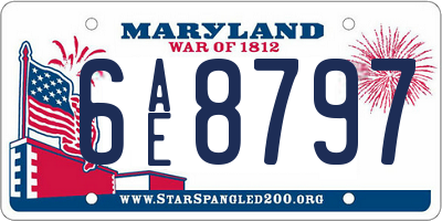 MD license plate 6AE8797