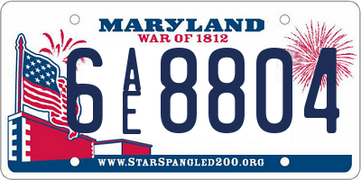 MD license plate 6AE8804