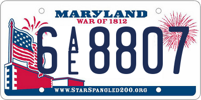MD license plate 6AE8807