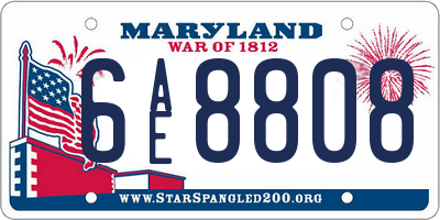 MD license plate 6AE8808