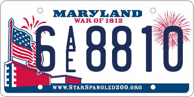 MD license plate 6AE8810