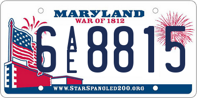 MD license plate 6AE8815