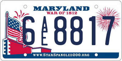 MD license plate 6AE8817