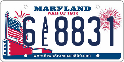 MD license plate 6AE8831