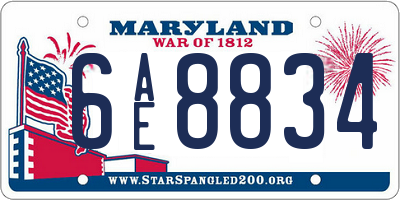 MD license plate 6AE8834