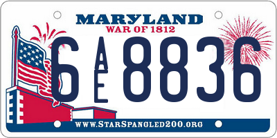 MD license plate 6AE8836
