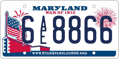 MD license plate 6AE8866