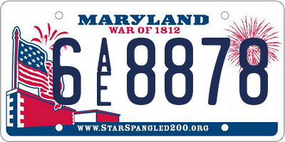 MD license plate 6AE8878