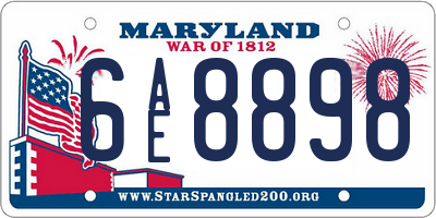 MD license plate 6AE8898