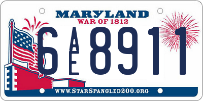 MD license plate 6AE8911