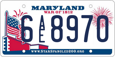 MD license plate 6AE8970