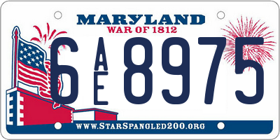MD license plate 6AE8975