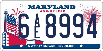 MD license plate 6AE8994