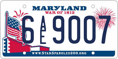 MD license plate 6AE9007