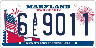 MD license plate 6AE9011
