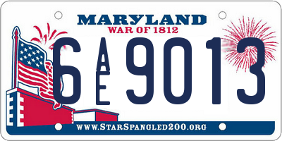 MD license plate 6AE9013