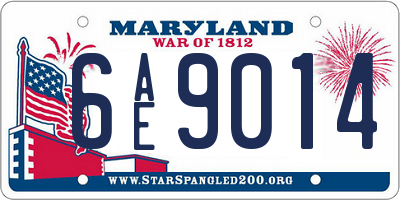 MD license plate 6AE9014