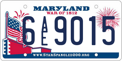 MD license plate 6AE9015