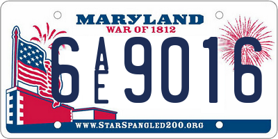 MD license plate 6AE9016