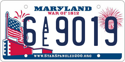 MD license plate 6AE9019