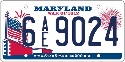 MD license plate 6AE9024