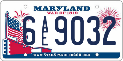 MD license plate 6AE9032