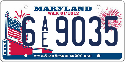 MD license plate 6AE9035