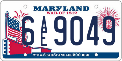 MD license plate 6AE9049
