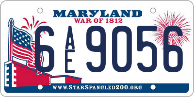 MD license plate 6AE9056