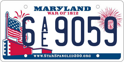 MD license plate 6AE9059