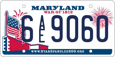 MD license plate 6AE9060