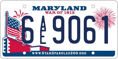 MD license plate 6AE9061