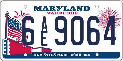 MD license plate 6AE9064