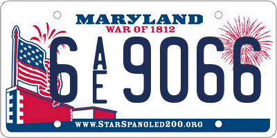 MD license plate 6AE9066
