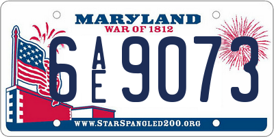 MD license plate 6AE9073