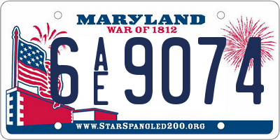 MD license plate 6AE9074