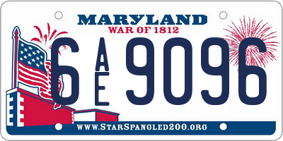 MD license plate 6AE9096