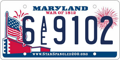 MD license plate 6AE9102